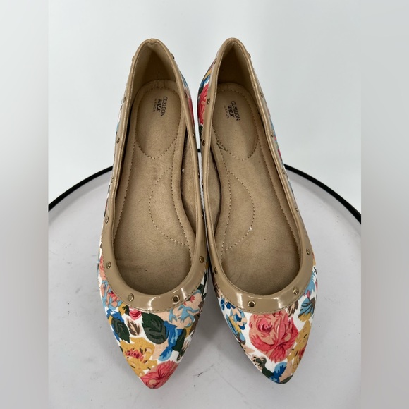 CUSHION WALK BY AVON NWOT BALLET FLATS IN WHITE W/FLOWERS COMFY PADDED‎ INSOLES - Picture 1 of 7